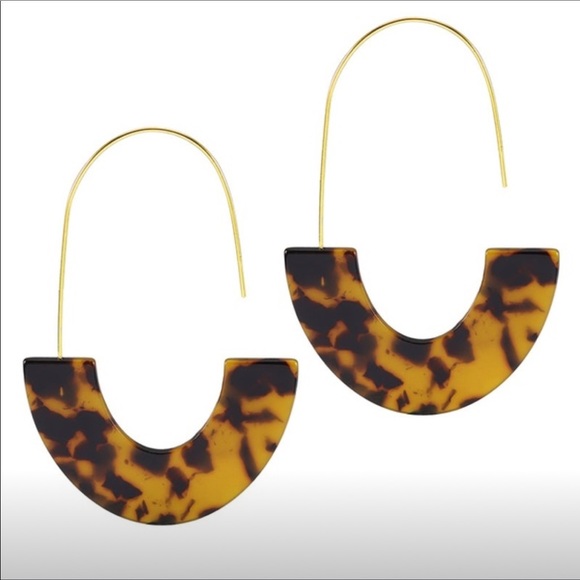 Jewelry - Acrylic Brown U-shaped Drop Earrings